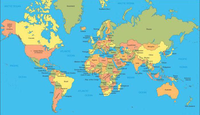 दुनिया का भौगोलिक मानचित्र कार्ड के प्रकार